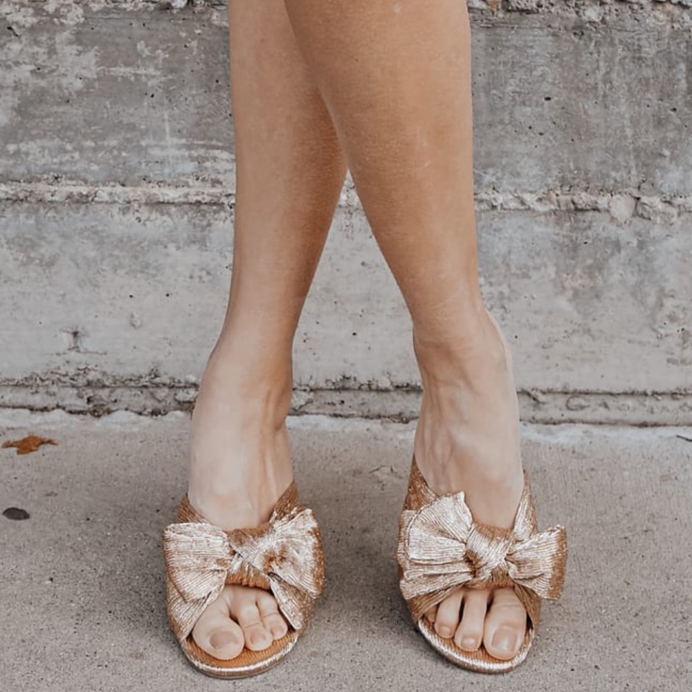 Brand New Rose Gold Knotted High Heel Sandals.